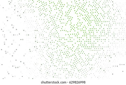 Light green vector banner with circles, spheres. Abstract spots. Background of Art bubbles in halftone style with colored gradient.