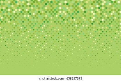 Light Green vector banner with circles, spheres. Abstract spots. Background of Art bubbles in halftone style with colored gradient.