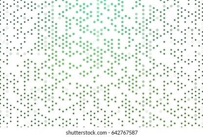 Light Green vector banner with circles, spheres. Abstract spots. Background of Art bubbles in halftone style with colored gradient.