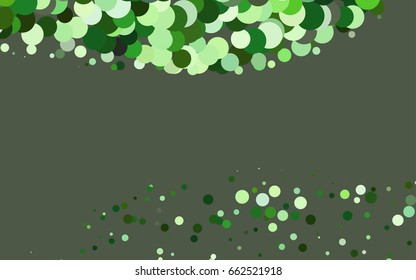 Light Green vector banner with circles, spheres. Abstract spots. Background of Art bubbles in halftone style with colored gradient.