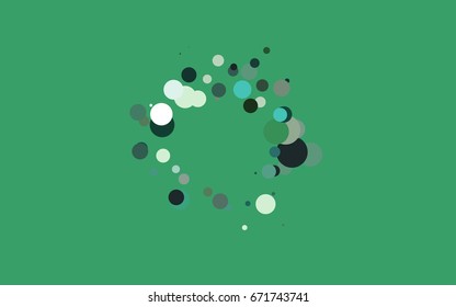 Light Green,   vector banner with circles, spheres. Abstract spots. Background of Art bubbles in halftone style with colored gradient.