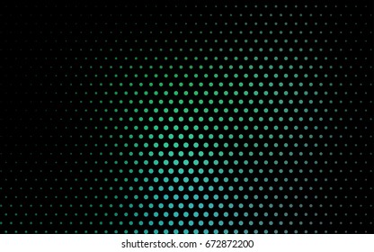 Light Green vector banner with circles, spheres. Abstract spots. Background of Art bubbles in halftone style with colored gradient.