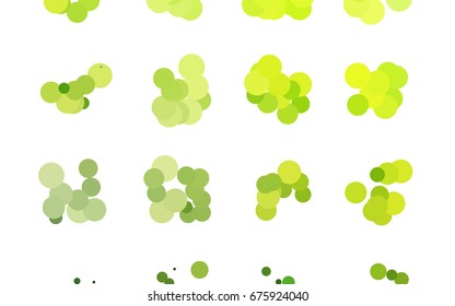 Light Green vector banner with circles, spheres. Abstract spots. Background of Art bubbles in halftone style with colored gradient.