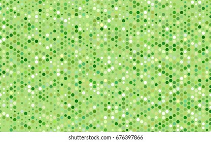 Light Green vector banner with circles, spheres. Abstract spots. Background of Art bubbles in halftone style with colored gradient.