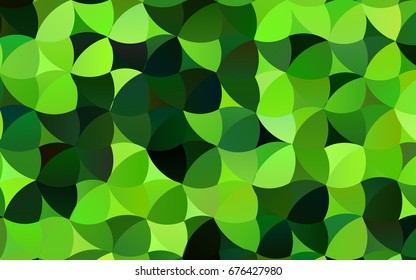 Light Green vector banner with circles, spheres. Abstract spots. Background of Art bubbles in halftone style with colored gradient.