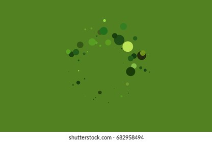 Light Green vector banner with circles, spheres. Abstract spots. Background of Art bubbles in halftone style with colored gradient.