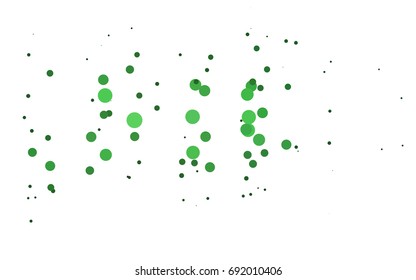 Light Green vector banner with circles, spheres. Abstract spots. Background of Art bubbles in halftone style with colored gradient.