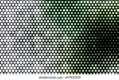 Light Green vector banner with circles, spheres. Abstract spots. Background of Art bubbles in halftone style with colored gradient.