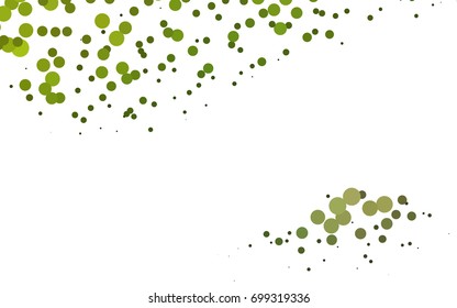 Light Green vector banner with circles, spheres. Abstract spots. Background of Art bubbles in halftone style with colored gradient.