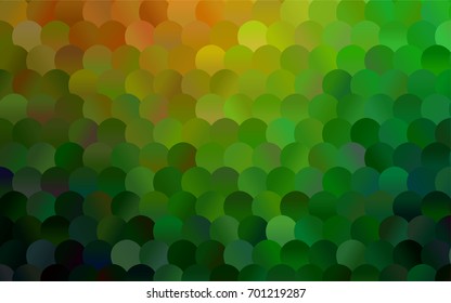 Light Green vector banner with circles, spheres. Abstract spots. Background of Art bubbles in halftone style with colored gradient.