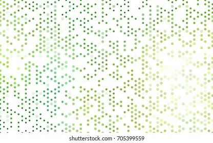 Light Green vector banner with circles, spheres. Abstract spots. Background of Art bubbles in halftone style with colored gradient.