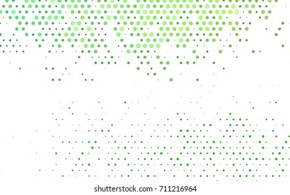 Light Green vector banner with circles, spheres. Abstract spots. Background of Art bubbles in halftone style with colored gradient.