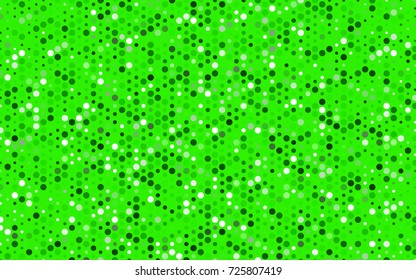 Light Green vector banner with circles, spheres. Abstract spots. Background of Art bubbles in halftone style with colored gradient.