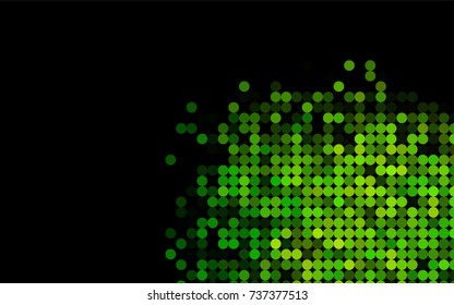 Light Green vector banner with circles, spheres. Abstract spots. Background of Art bubbles in halftone style with colored gradient.