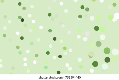 Light Green vector banner with circles, spheres. Abstract spots. Background of Art bubbles in halftone style with colored gradient.