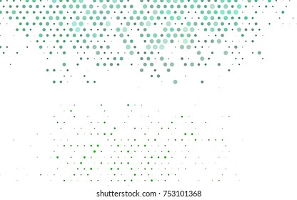Light Green vector banner with circles, spheres. Abstract spots. Background of Art bubbles in halftone style with colored gradient.