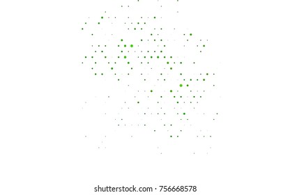 Light Green vector banner with circles, spheres. Abstract spots. Background of Art bubbles in halftone style with colored gradient.