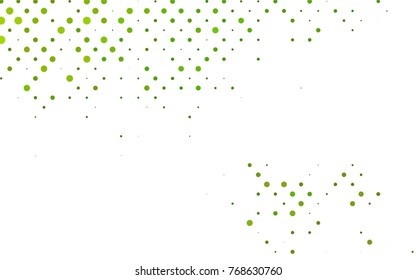 Light Green vector banner with circles, spheres. Abstract spots. Background of Art bubbles in halftone style with colored gradient.