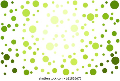 Light Green vector banner set of circles, spheres. Donuts Background. Creative Design Templates. Technology halftone illustration.