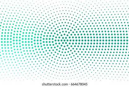 Light Green vector banner set of circles, spheres. Donuts Background. Creative Design Templates. Technology halftone illustration.