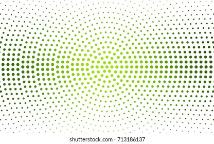 Light Green vector banner set of circles, spheres. Donuts Background. Creative Design Templates. Technology halftone illustration.