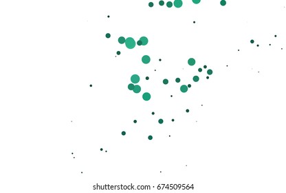 Light Green vector blurred banner with set of circles, dots. Donuts Background. Creative Design Template. Technological halftone illustration.