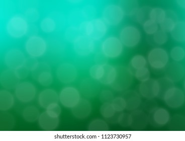 Light Green vector blurred bright bokeh template. Colorful abstract illustration with gradient. Brand new style for your business design.