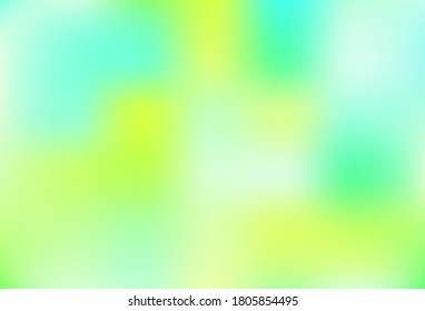 Hellgrüne Vektorgrafik unscharf und farbig. Neue farbige Illustration im unscharfen Stil mit Farbverlauf. Eleganter Hintergrund für ein Markenbuch.