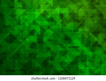 Light Green vector blurry hexagon blurry triangle. Brand new colored illustration in blurry style with gradient. Triangular pattern for your business design.