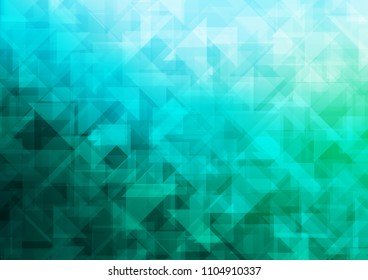 Light Green vector blurry hexagon blurry triangle. Triangular geometric sample with gradient.  The best triangular design for your business.