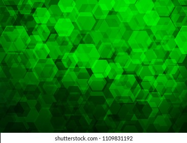 Light Green vector blurry hexagon pattern. Colorful abstract illustration with gradient. Brand new style for your business design.