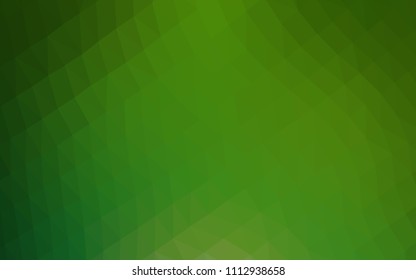 Light Green vector blurry hexagon template. Shining illustration, which consist of triangles. Triangular pattern for your business design.