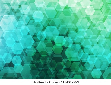 Light Green vector blurry hexagon pattern. Modern geometrical abstract illustration with gradient. The polygonal design can be used for your web site.