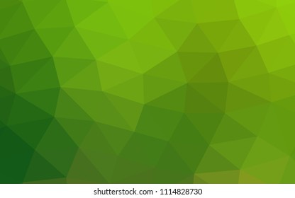 Light Green vector blurry hexagon blurry triangle. Glitter abstract illustration with an elegant design. Triangular pattern for your business design.