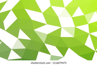 Light Green vector blurry hexagon blurry triangle. Brand new colored illustration in blurry style with gradient. Triangular pattern for your business design.