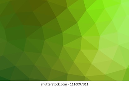 Light Green vector blurry hexagon blurry triangle. A vague abstract illustration with gradient. The best triangular design for your business.