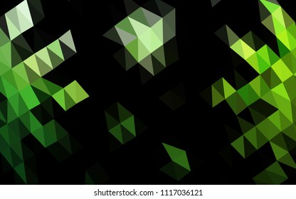 Light Green vector blurry hexagon texture. Shining illustration, which consist of triangles. Triangular pattern for your business design.