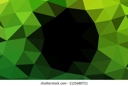 Light Green vector blurry hexagon blurry triangle. Geometric illustration in Origami style with gradient.  The template can be used as a background for cell phones.