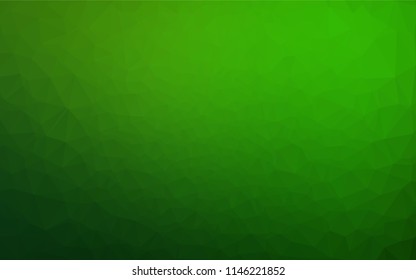 Light Green vector blurry hexagon template. Triangular geometric sample with gradient.  The polygonal design can be used for your web site.