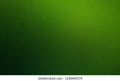 Light Green vector blurry hexagon template. Triangular geometric sample with gradient.  The template can be used as a background for cell phones.