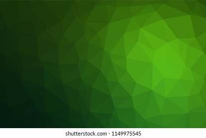 Light Green vector blurry hexagon template. An elegant bright illustration with gradient. Triangular pattern for your business design.