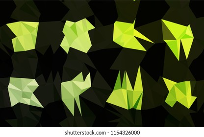 Light Green vector blurry hexagon pattern. Triangular geometric sample with gradient.  The best triangular design for your business.