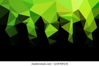 Light Green vector blurry hexagon texture. Shining illustration, which consist of triangles. A completely new template for your business design.