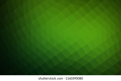 Light Green vector blurry hexagon pattern. Triangular geometric sample with gradient.  The elegant pattern can be used as part of a brand book.
