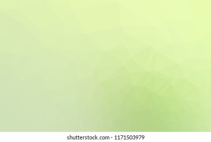 Light Green vector blurry hexagon template. Triangular geometric sample with gradient.  A new texture for your design.