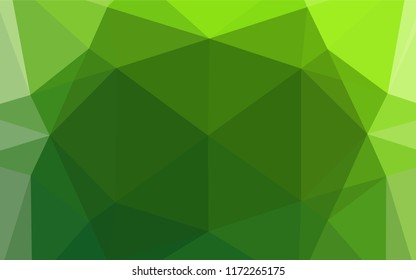 Light Green vector blurry hexagon template. Triangular geometric sample with gradient.  The completely new template can be used for your brand book.