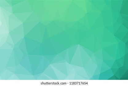 Light Green vector blurry hexagon pattern. Shining illustration, which consist of triangles. The template can be used as a background for cell phones.