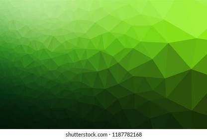 Light Green vector blurry hexagon template. Shining illustration, which consist of triangles. The completely new template can be used for your brand book.