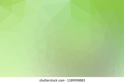 Light Green vector blurry hexagon pattern. Shining illustration, which consist of triangles. The best triangular design for your business.