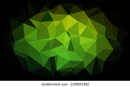 Light Green vector blurry hexagon texture. Shining illustration, which consist of triangles. Brand new design for your business.